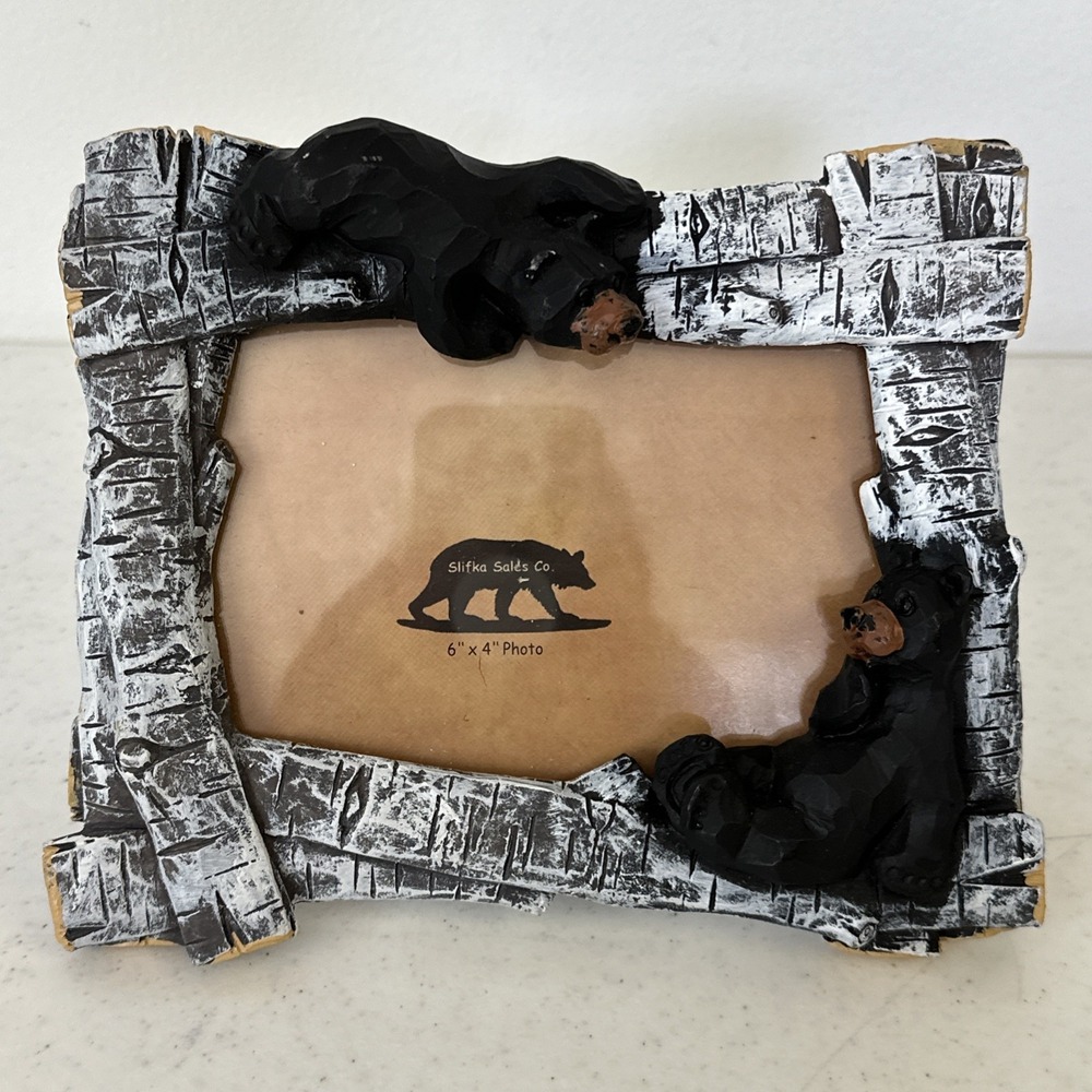 Slifka Sales Co. Two Bears 6x4" Picture‎ Frame Rustic Outdoors Cabin Camping